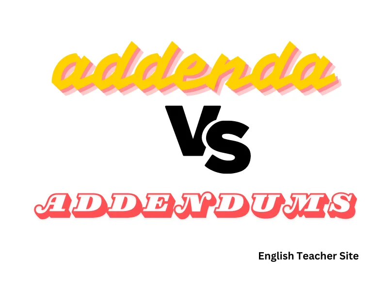 english teacher site4 What's the Plural of Addendum: Understanding Linguistic Variations